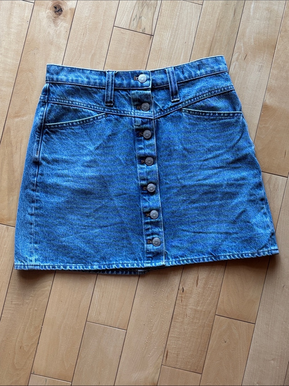 Madewell Button-Front Denim Mini Skirt